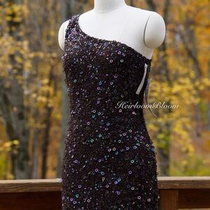 Vintage 90s Sequin Asymmetrical One-Shoulder Fairy Dress